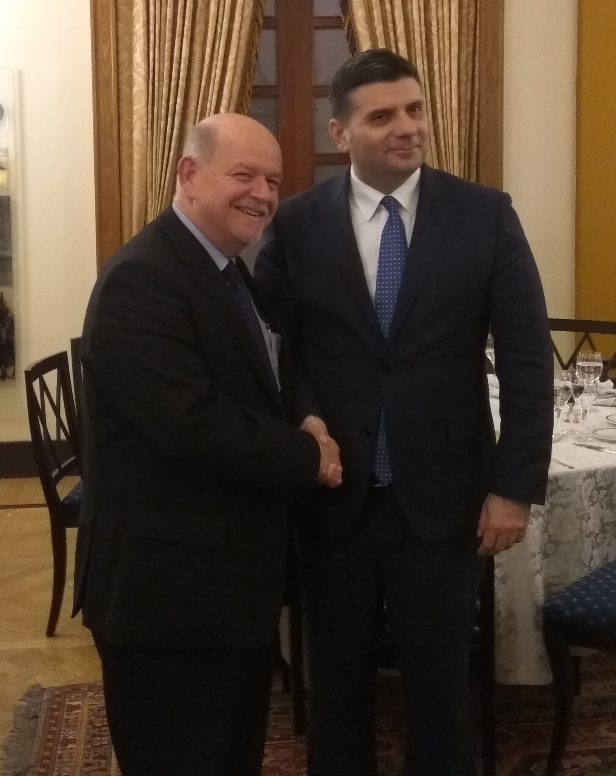 Ami Grunberg with Mr. Alexandru Petrescu, Minister for Business, Trade & Entrepreneurship of Romania